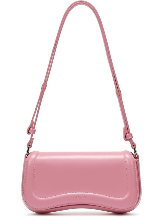 Handbags - Women's Pink Cross-body Purse Waterproof Leather Small Clutch Shoulder Bag
